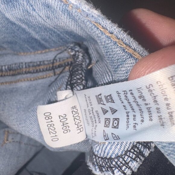 Spanx Distressed Skinny Slimming Jean Pull On Side Stripe Light Wash Blue Size S - Picture 9 of 15